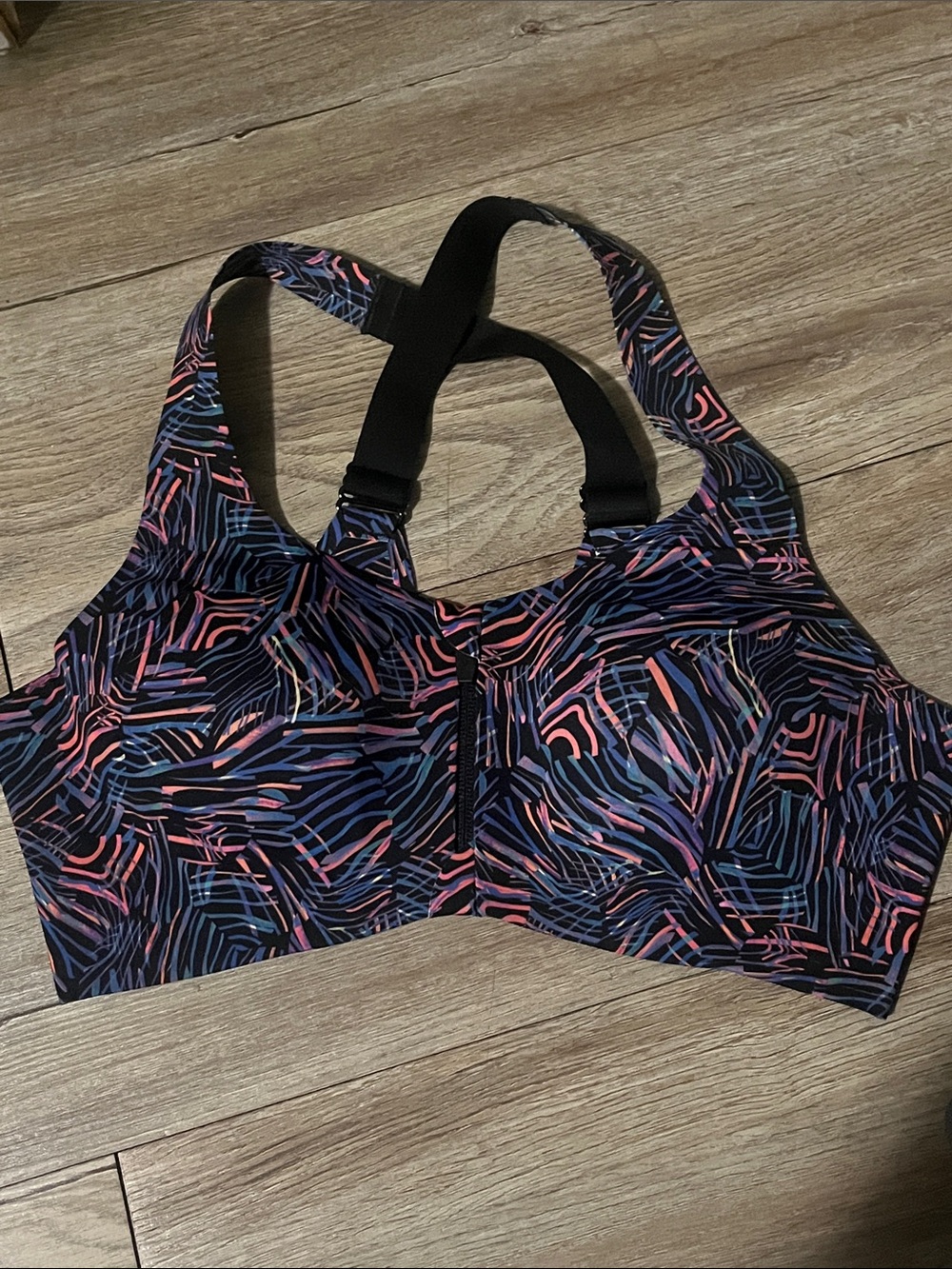 Women’s Knix Black Multi-Color Front-Zip Sports Bra